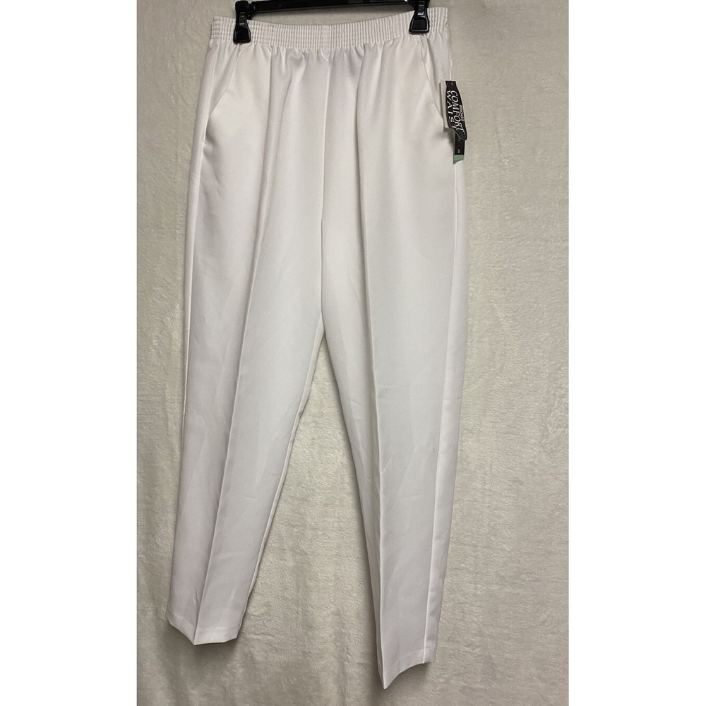 Briggs New York White Comfort Elastic Waist Women's Pants Size 8 NWT